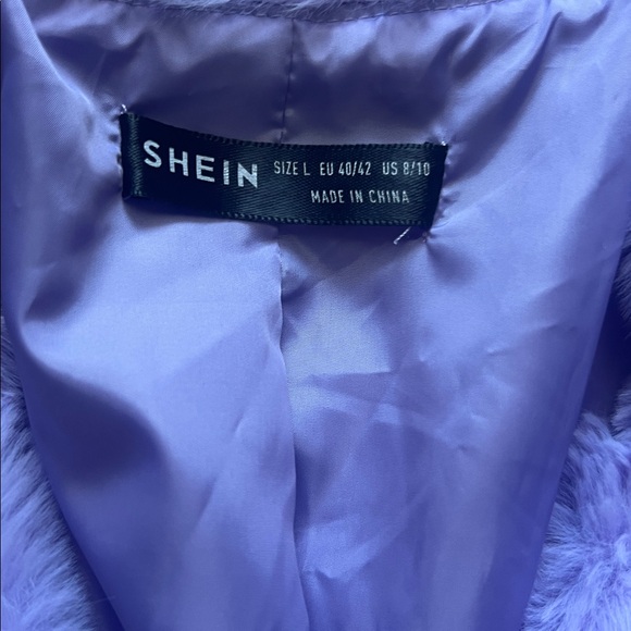 SHEIN Purple Faux Fur Jacket - Picture 3 of 3